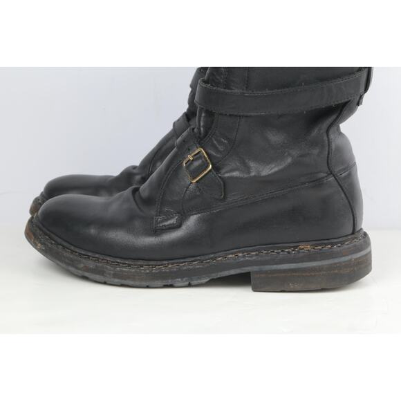 BURBERRY Woman's Boots Black Leather Blanchard Ankle Straps Moto Biker Size 36 - Picture 12 of 16